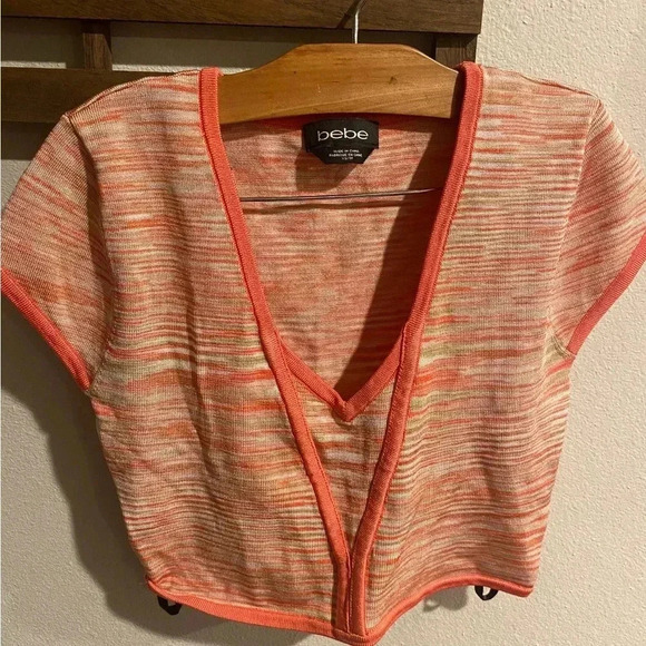 Bebe‎ two piece cropped orange top and skirt set size XS - Picture 2 of 6